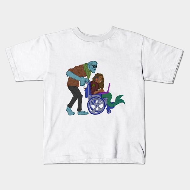 Hipsteyeti & Gamermaid Kids T-Shirt by nomadicartsstudio